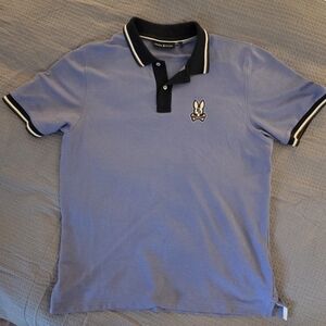 Psycho Bunny Lavender-Blue Polo with Black Trim